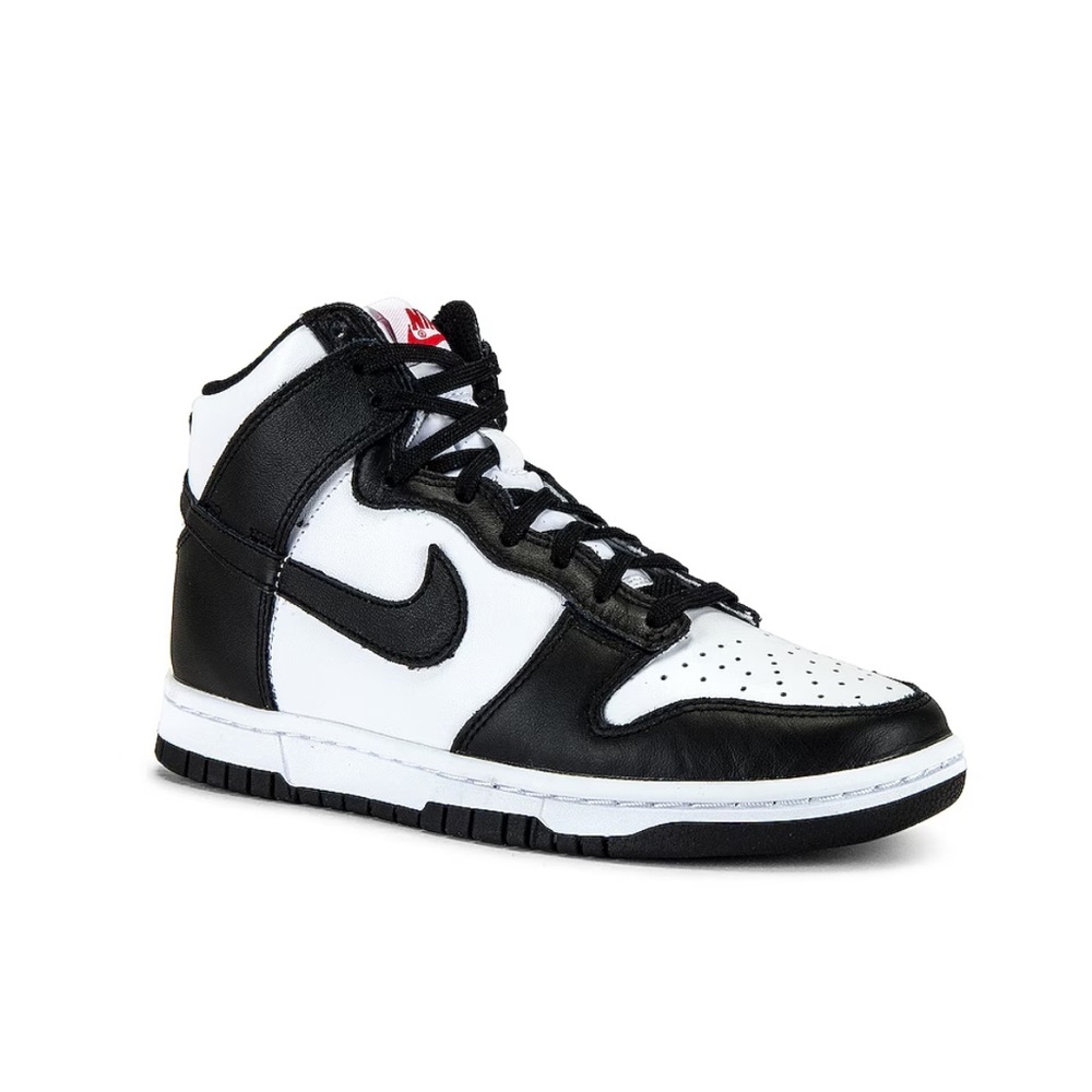 Nike Dunk High Sneaker in white, black, & university red